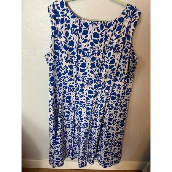 Perceptions Woman Plus 2X Floral Ruched Waist Sleeveless Dress - Picture 3 of 6